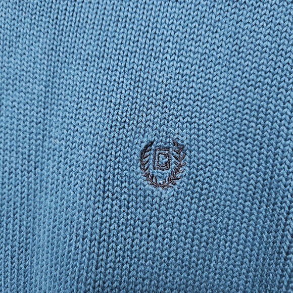 Chaps Ralph Lauren Sweater Mens XLT V-Neck Pullover Cotton Knit Turquoise - Picture 3 of 8